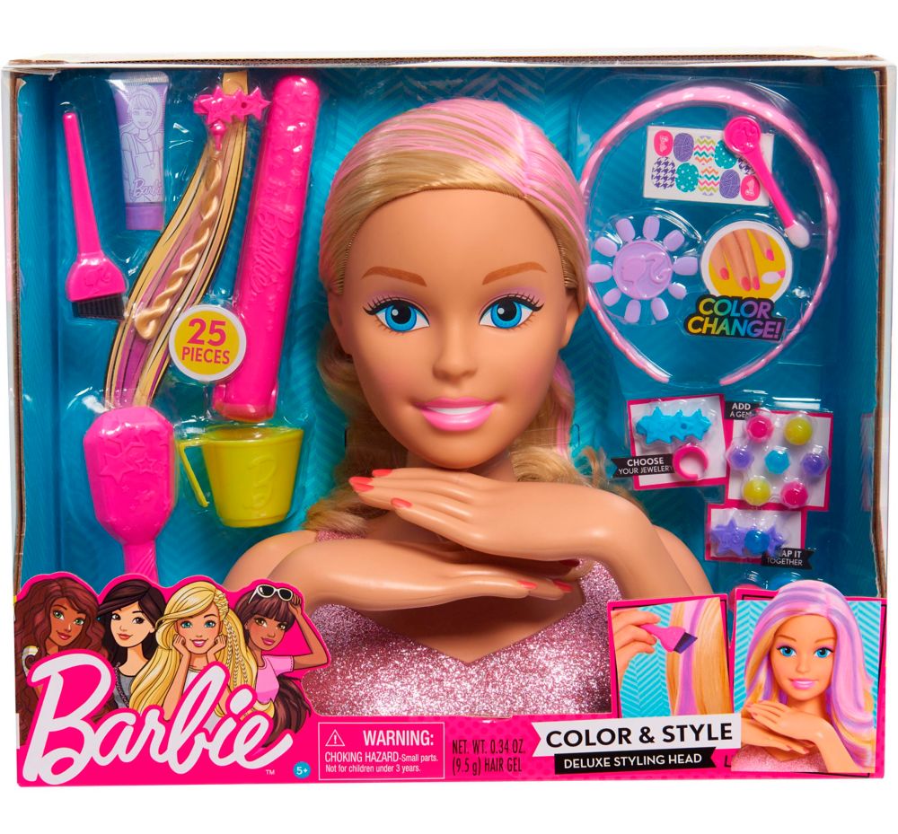 Mattel Barbie® Color & Style Deluxe Styling Head Toy w/Accessories ...