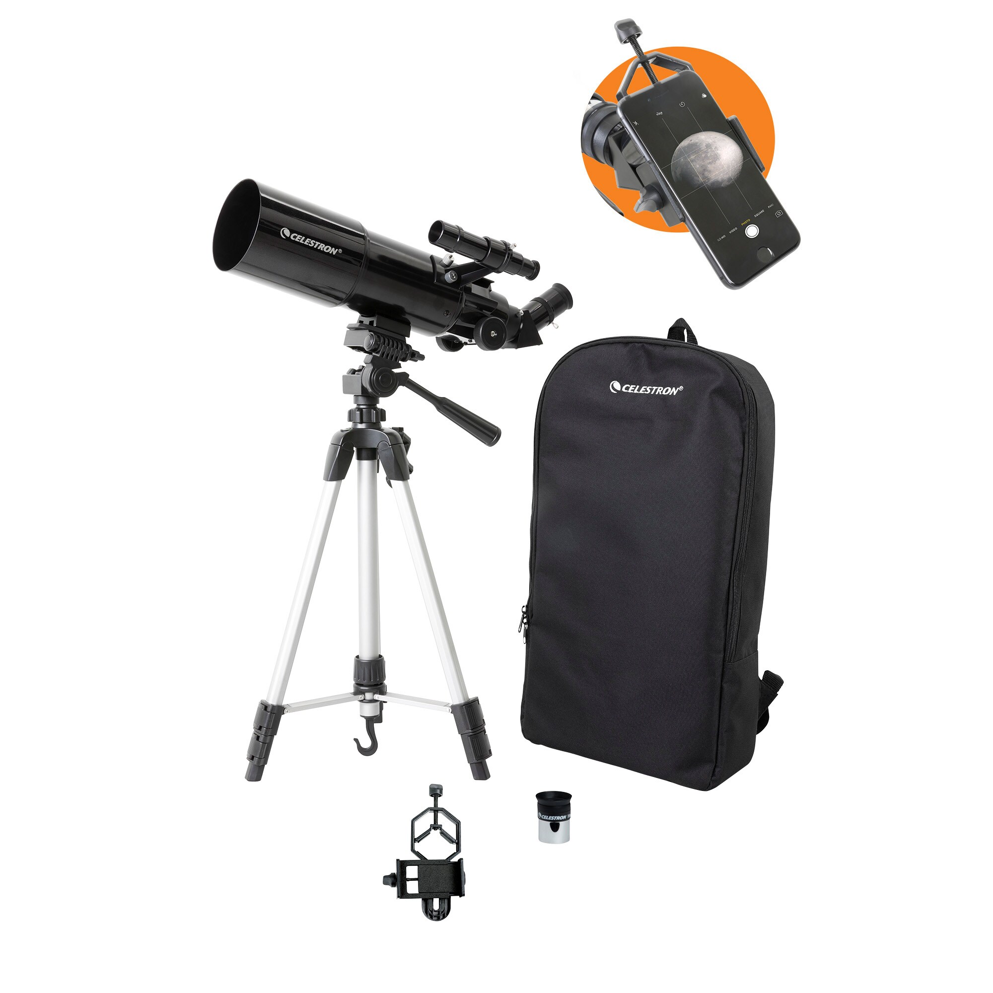 Celestron Travel Scope 80 Portable Telescope with Smartphone Adapter