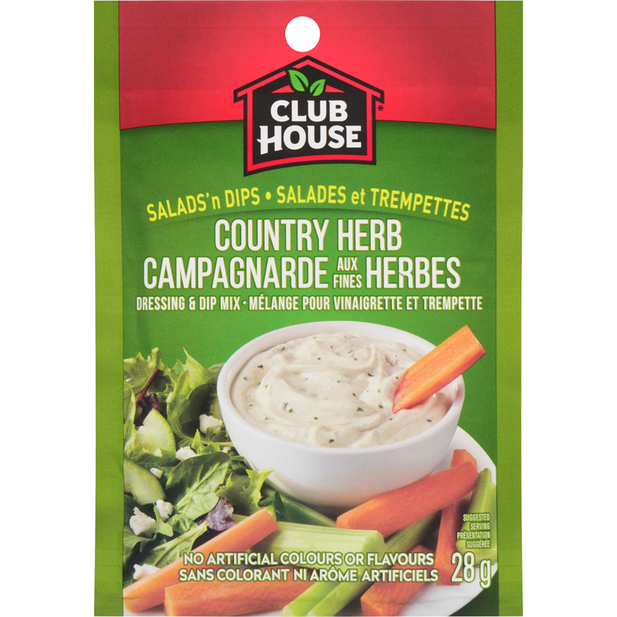 4Pack Club House Salads 'n Dips Dressing Mix, Country Herb