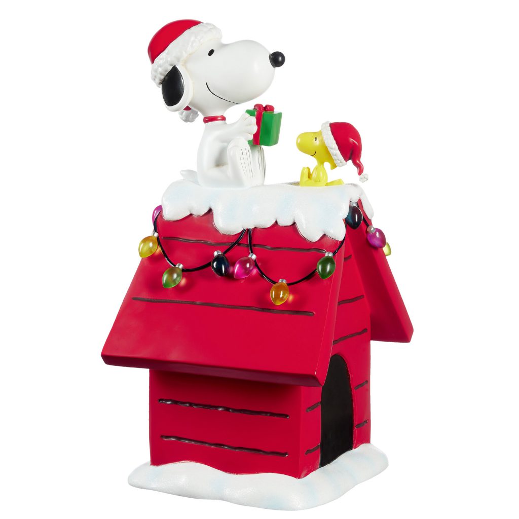 Snoopy and Woodstock on Lighted Doghouse - seasonsgala.com